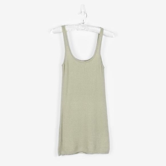 Lovers + Friends Posh Mini Dress Small Gray Bodycon Knit Minimalist Soft Girl - Picture 1 of 11